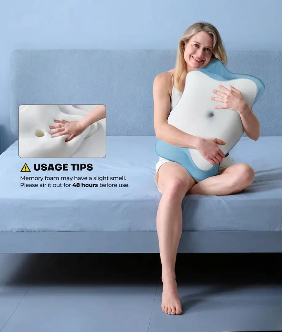 Ergonomic 3D Mesh Contour Memory Foam Pillow (1-Pack) for Multi Sleep Positions