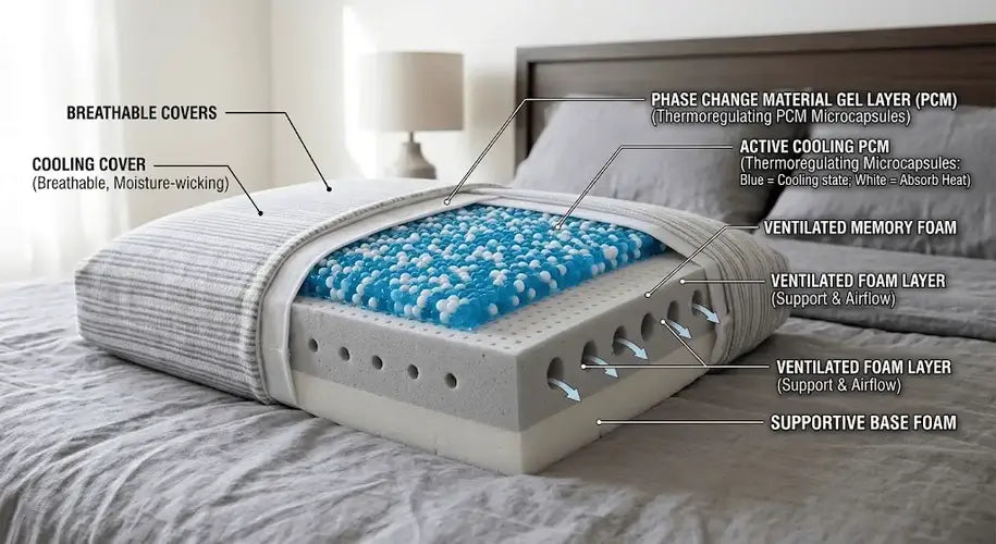 Phase Change Material in Cooling Pillows