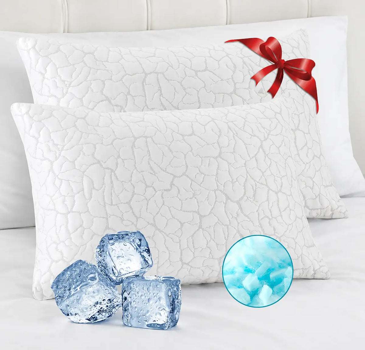 Adjustable Shredded Memory Foam Cooling Hotel Pillows, Queen / King (Set of 2) 