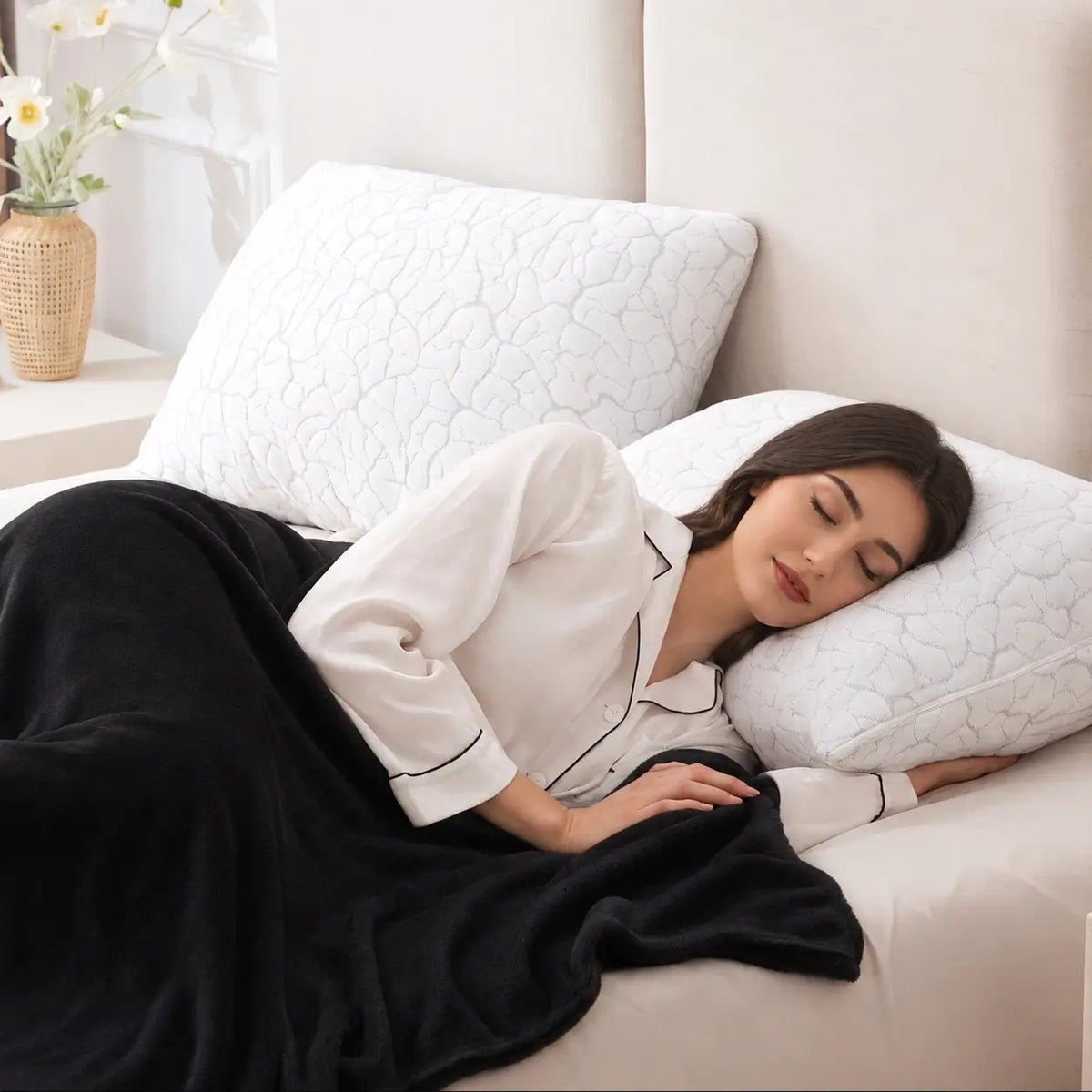 Adjustable Shredded Memory Foam Cooling Hotel Pillows, Queen / King for multi sleep positions
