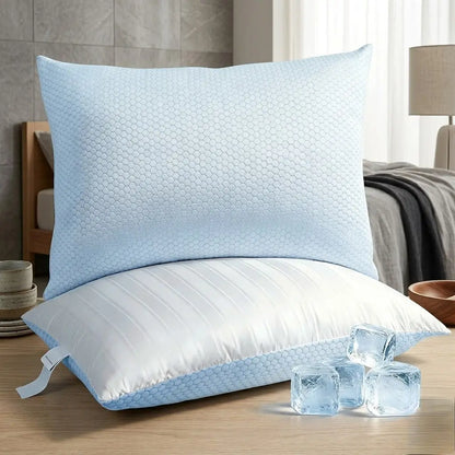 Dual-Sided Sleep Surface Hotel Quality Bed Pillows with 500 Thread Count – Pack of 2 (Queen / King)