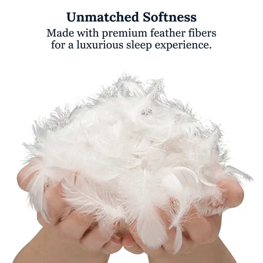 Goose Feather & Down Alternative Hotel Pillows – 3-Chamber Design, 600 TC Cotton Cover