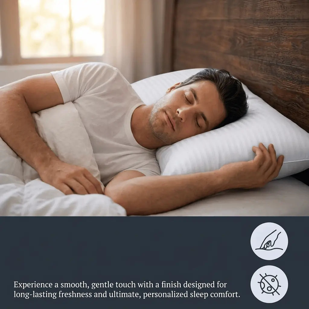 Goose Feather & Down Alternative Hotel Pillows, 600 TC Cotton Cover, Plush Support for Side & Back Sleepers