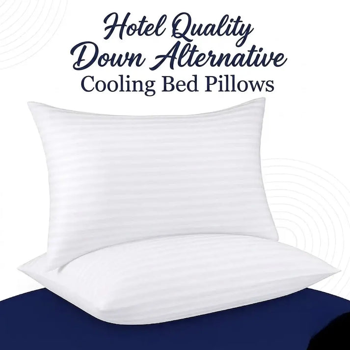 Hotel Quality Down Alternative Cooling Bed Pillows, Set of 2