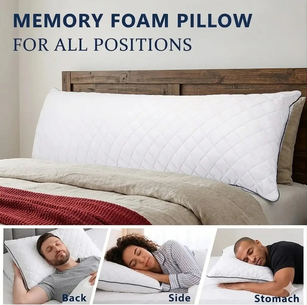 Shredded Memory Foam Body Pillow - Adjustable Loft, 20 × 54 Inch for multi sleep positions
